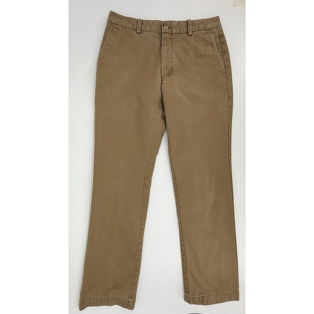 Vineyard Vines Chino Flannel Lined Slim Fit Breaker Pants Brown Men's Sz 30 x 32